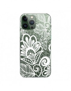 iPhone 13 Pro Max Case Pizzo Flowers Flower White Clear -...