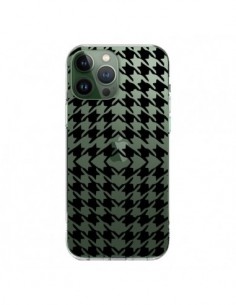 Coque iPhone 13 Pro Max Vichy Carre Noir Transparente -...