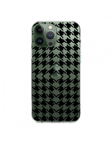 Coque iPhone 13 Pro Max Vichy Carre Noir Transparente - Petit Griffin