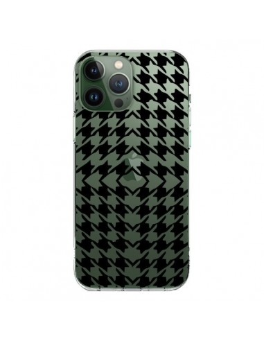 Cover iPhone 13 Pro Max Vichy Carre Nero Trasparente - Petit Griffin