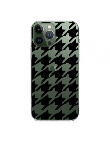 Coque iPhone 13 Pro Max Vichy Gros Carre noir Transparente - Petit Griffin