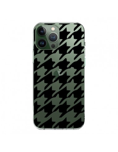 Cover iPhone 13 Pro Max Vichy Gros Carre Nero Trasparente - Petit Griffin