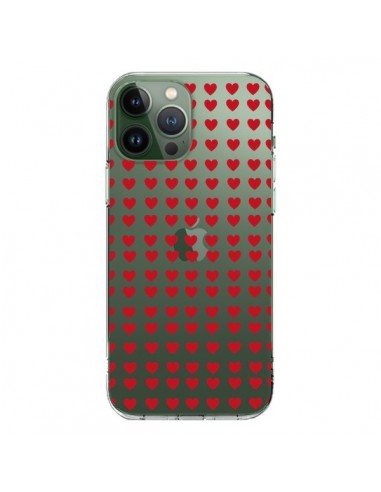 Coque iPhone 13 Pro Max Coeurs Heart Love Amour Red Transparente - Petit Griffin