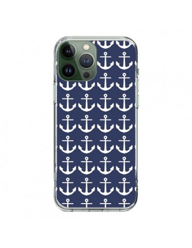 Coque iPhone 13 Pro Max Ancre Marin Bleu Anchors Navy - Mary Nesrala