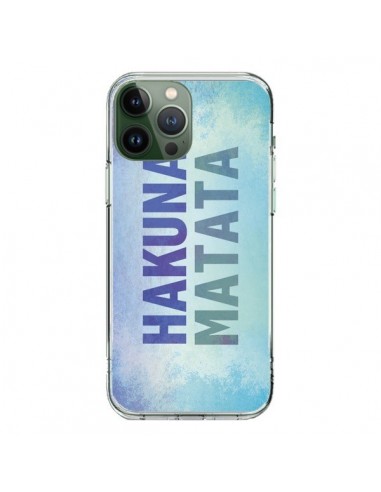 Coque iPhone 13 Pro Max Hakuna Matata Roi Lion Bleu - Mary Nesrala