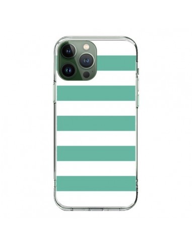 Coque iPhone 13 Pro Max Bandes Mint Vert - Mary Nesrala