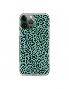 Coque iPhone 13 Pro Max Leopard Turquoise Neon - Mary...