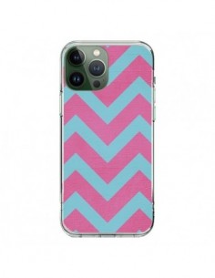 iPhone 13 Pro Max Case Strawberry Chevron Pink Blue -...