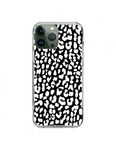 Coque iPhone 13 Pro Max Leopard Noir et Blanc - Mary Nesrala