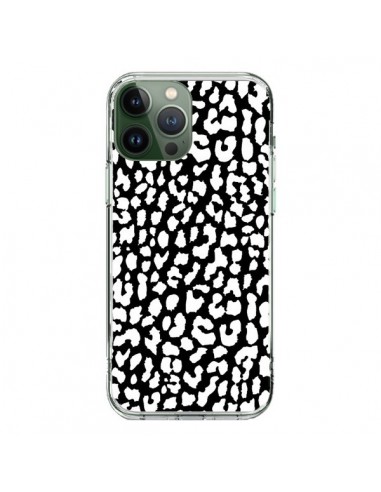 Cover iPhone 13 Pro Max Leopardo Bianco e Nero - Mary Nesrala