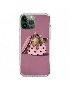 Coque iPhone 13 Pro Max Chaton Chat Kitten Boite Pois -...