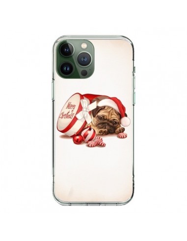 Coque iPhone 13 Pro Max Chien Dog Pere Noel Christmas Boite - Maryline Cazenave