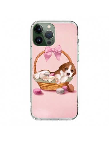 Coque iPhone 13 Pro Max Chien Dog Panier Noeud Papillon Macarons - Maryline Cazenave