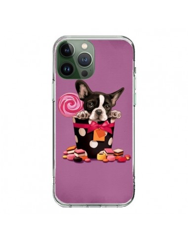 Coque iPhone 13 Pro Max Chien Dog Boite Noeud Papillon Pois Bonbon - Maryline Cazenave