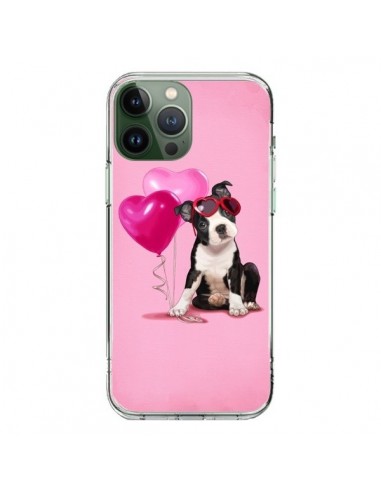 Cover iPhone 13 Pro Max Cane Palloncino Occhiali Cuore Rosa - Maryline Cazenave