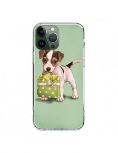 Coque iPhone 13 Pro Max Chien Dog Shopping Sac Pois Vert...