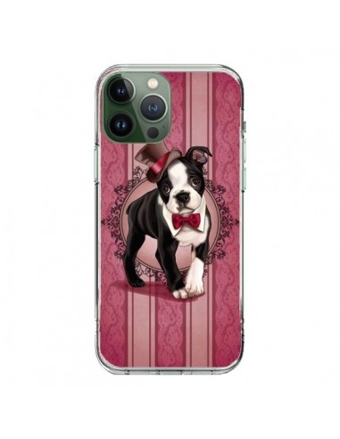 Coque iPhone 13 Pro Max Chien Dog Gentleman Noeud Papillon Chapeau - Maryline Cazenave