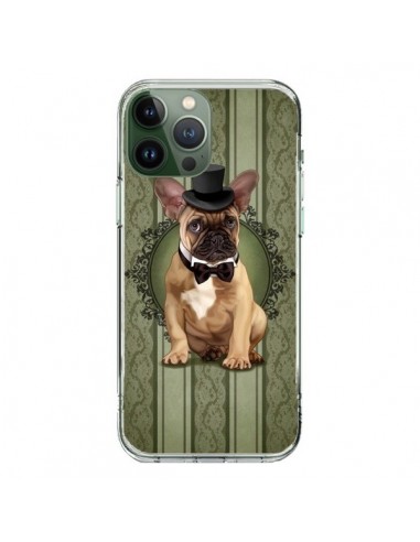 Coque iPhone 13 Pro Max Chien Dog Bulldog Noeud Papillon Chapeau - Maryline Cazenave