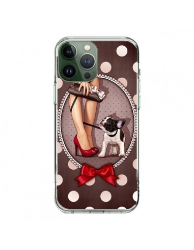 Coque iPhone 13 Pro Max Lady Jambes Chien Dog Pois Noeud papillon - Maryline Cazenave