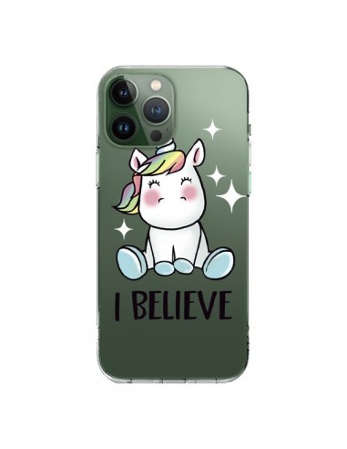 iPhone 13 Pro Max Case Unicorn I Believe Clear - Maryline Cazenave