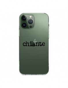 Cover iPhone 13 Pro Max Chiante Nero Trasparente -...