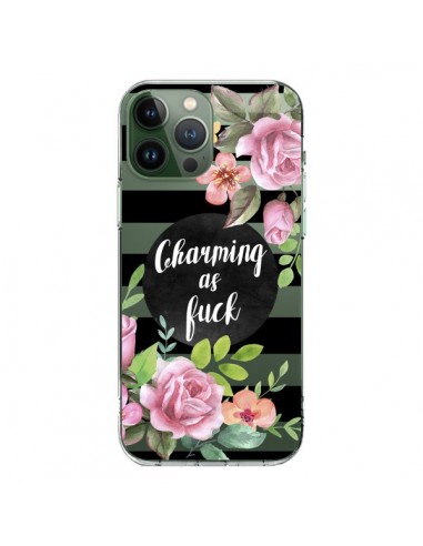 Cover iPhone 13 Pro Max Charming as Fuck Fioris Trasparente - Maryline Cazenave