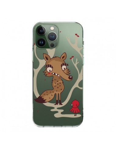 Coque iPhone 13 Pro Max Le Petit Chaperon Rouge Loup Hello Big Wolf Transparente - Maria Jose Da Luz