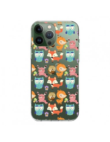 Coque iPhone 13 Pro Max Renard Ecureuil Lapin Hibou Transparente - Maria Jose Da Luz