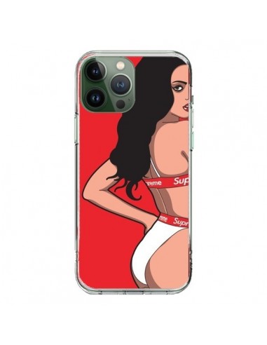 Coque iPhone 13 Pro Max Pop Art Femme Rouge - Mikadololo