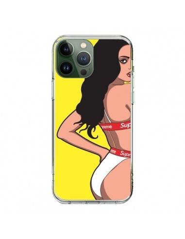 Cover iPhone 13 Pro Max Pop Art Donna Giallo - Mikadololo