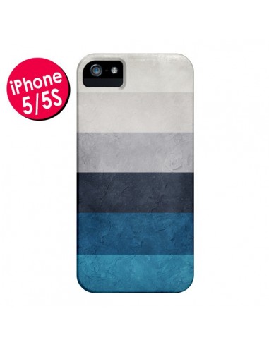 Coque Bandes Horizontales Greece Hues pour iPhone 5 et 5S - Maximilian San