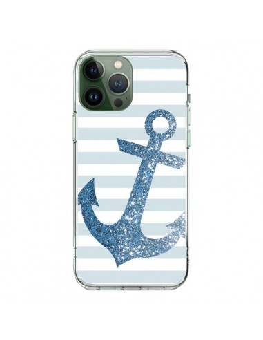 Coque iPhone 13 Pro Max Ancre Bleu Navire - Monica Martinez