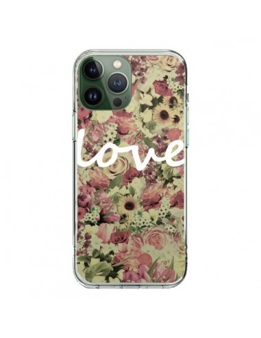 iPhone 13 Pro Max Case Love White Flowers - Monica Martinez