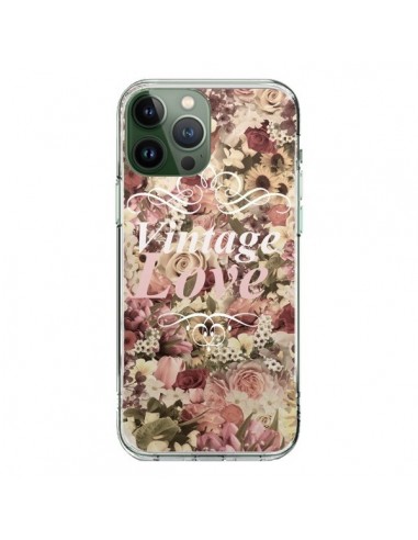 Coque iPhone 13 Pro Max Vintage Love Flower - Monica Martinez