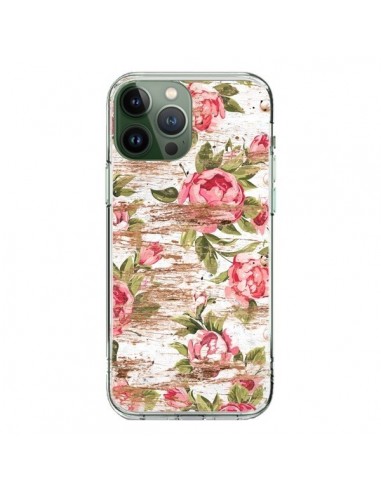 Cover iPhone 13 Pro Max Eco Amore Pattern Legno Fiori - Maximilian San