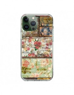 Cover iPhone 13 Pro Max Lady Rococo Legno Fiori -...