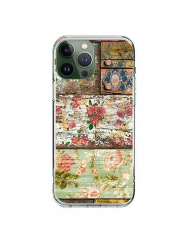 Cover iPhone 13 Pro Max Lady Rococo Legno Fiori - Maximilian San