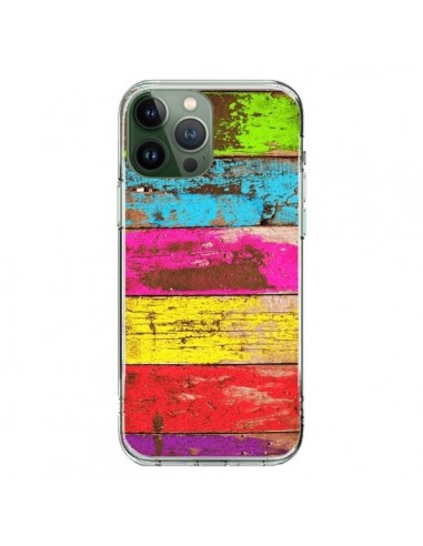 Cover iPhone 13 Pro Max Legno Colorato Vintage - Maximilian San