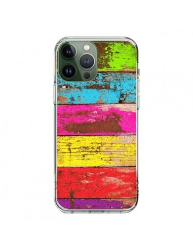 iPhone 13 Pro Max Case Wood Colorful Vintage - Maximilian San