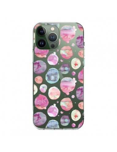 Coque iPhone 13 Pro Max Big Watery Dots Pink - Ninola Design