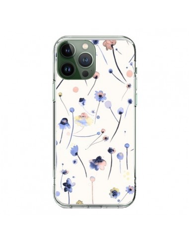 Coque iPhone 13 Pro Max Blue Soft Flowers - Ninola Design