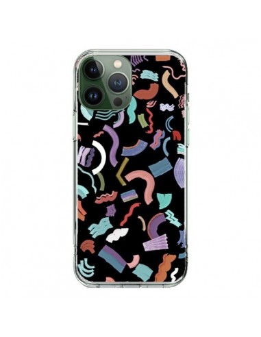 Coque iPhone 13 Pro Max Curly and Zigzag Stripes Black - Ninola Design