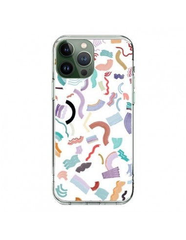 iPhone 13 Pro Max Case Curly and Zigzag Stripes White - Ninola Design