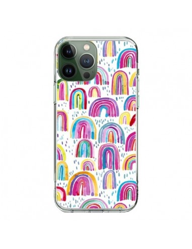 Coque iPhone 13 Pro Max Cute Watercolor Rainbows - Ninola Design