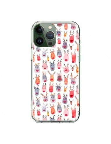 Cover iPhone 13 Pro Max Cute Winter Reindeers - Ninola Design