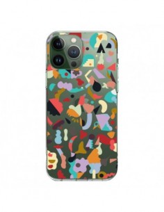 Cover iPhone 13 Pro Max Dreamy Animal Shapes Bianco -...
