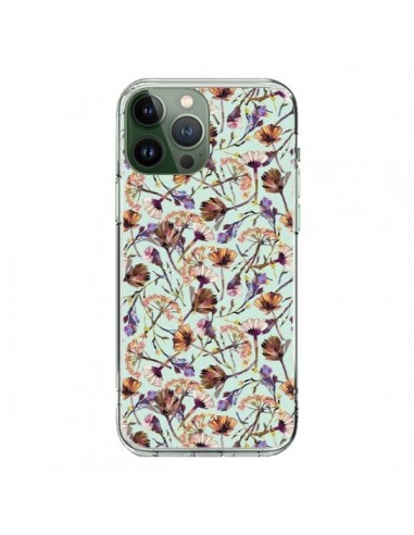 Coque iPhone 13 Pro Max Dry Blue Flowers - Ninola Design