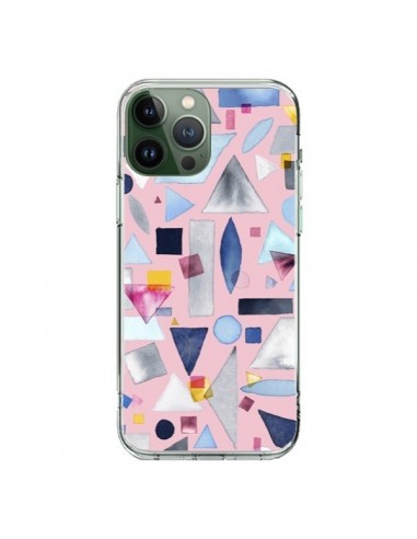 Cover iPhone 13 Pro Max Geometric Pieces Rosa - Ninola Design