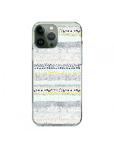 Coque iPhone 13 Pro Max Little Textured Dots Green - Ninola Design