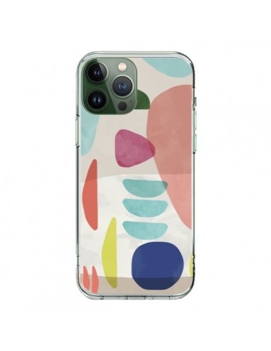 Coque iPhone 13 Pro Max Moody Geometry Multi White - Ninola Design